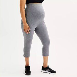 PlusSize Maternity Tek Gear® Ultrastretch High Rise Capri Leggings, Charcoal, 2x